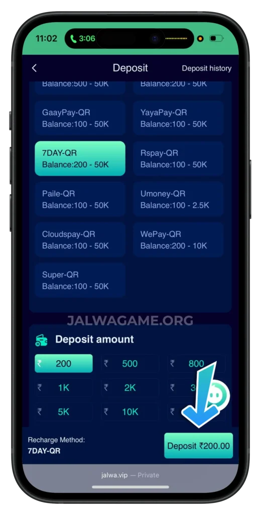 jalwa-game-deposit-page